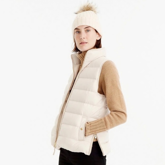 J. Crew Jackets & Blazers - J. CREW Mountain Puffer Down Vest Small Bleached Sand, Cream